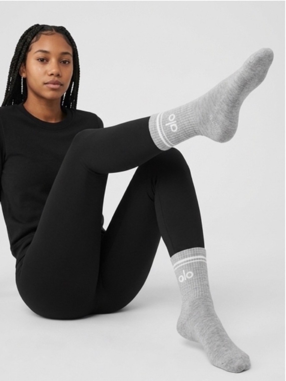 Alo Unisex Half Crew Sock / NWT / Still in Bag! / Size L